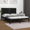 Bed Frame Black Solid Wood Pine 140x200 cm Colour black Size 140 x 200 cm 