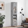 Highboard Concrete Grey 34.5x34x180 cm Engineered Wood Colour concrete grey Quantity in Package 1 Model 2 drawers 2 shelves 