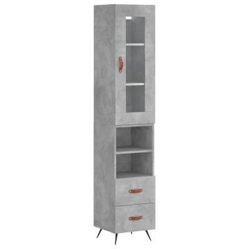 Elegant Highboard in Concrete Grey - Stylish Storage Solution