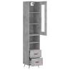 Elegant Highboard in Concrete Grey - Stylish Storage Solution