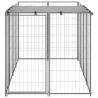 Dog Kennel Silver 2.42 m² Steel - Safe & Durable Outdoor Enclosure