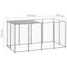 Dog Kennel Silver 2.42 m² Steel - Safe & Durable Outdoor Enclosure