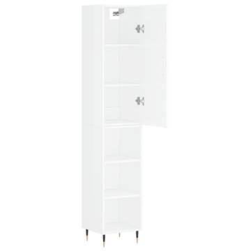 Stylish Highboard High Gloss White - 180 cm Engineered Wood