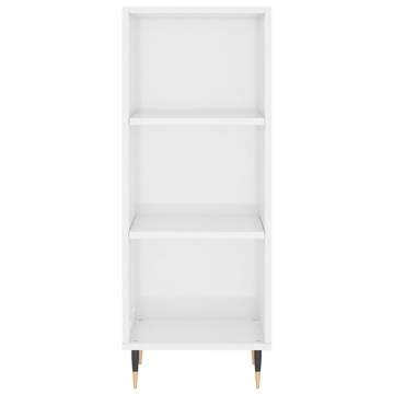 Stylish Highboard High Gloss White - 180 cm Engineered Wood