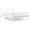 White Solid Wood Pine Bed Frame 120x190 cm - Small Double