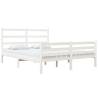 White Solid Wood Pine Bed Frame 120x190 cm - Small Double