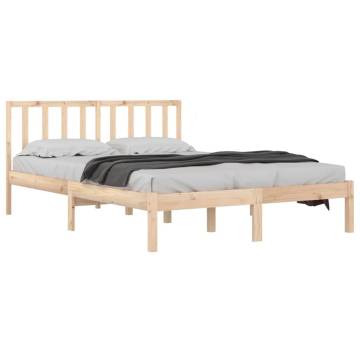 Solid Wood Pine Bed Frame 200x200 cm - Timeless Design