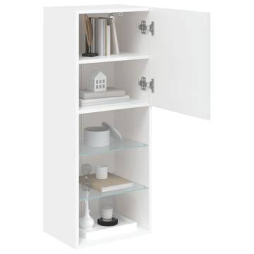 Stylish LED TV Cabinet in White - 40.5x30x102 cm