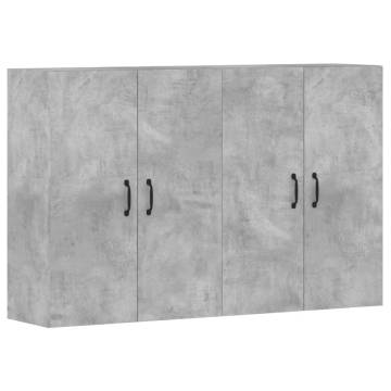 Elegant Wall Mounted Cabinets - 2pcs Concrete Grey | HipoMarket