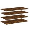 Wall Shelves Set of 4 - Smoked Oak | Durable Engineered Wood