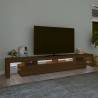 Stylish LED TV Cabinet in Brown Oak - 260x36.5x40 cm