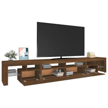 Stylish LED TV Cabinet in Brown Oak - 260x36.5x40 cm