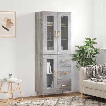 Highboard Grey Sonoma - Stylish Engineered Wood Storage Solution