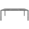 Stylish Garden Table 200x150 cm - Grey Poly Rattan & Glass