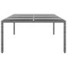 Stylish Garden Table 200x150 cm - Grey Poly Rattan & Glass