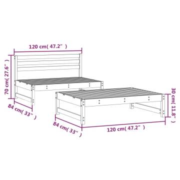 2 Piece Garden Lounge Set - Solid Wood Douglas | Hipo Market