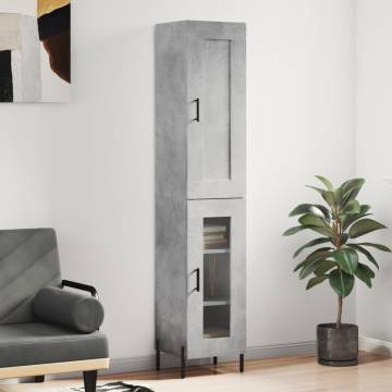 Highboard Concrete Grey - Stylish Storage Solution | HipoMarket