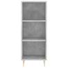 Stylish Highboard in Concrete Grey - 34.5x34x180 cm