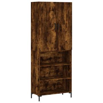 Stylish Highboard in Smoked Oak - Engineered Wood Storage