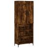 Stylish Highboard in Smoked Oak - Engineered Wood Storage