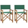 Director's Chairs 2 pcs | Solid Teak Wood | Green - HipoMarket