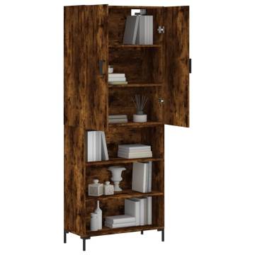 Stylish Highboard in Smoked Oak - Engineered Wood Storage