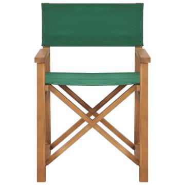 Director's Chairs 2 pcs | Solid Teak Wood | Green - HipoMarket