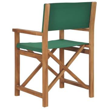 Director's Chairs 2 pcs | Solid Teak Wood | Green - HipoMarket