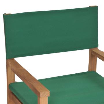 Director's Chairs 2 pcs | Solid Teak Wood | Green - HipoMarket