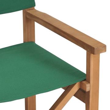 Director's Chairs 2 pcs | Solid Teak Wood | Green - HipoMarket