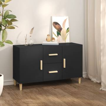 Elegant Black Sideboard - 100x36x60 cm Engineered Wood