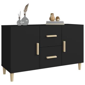 Elegant Black Sideboard - 100x36x60 cm Engineered Wood