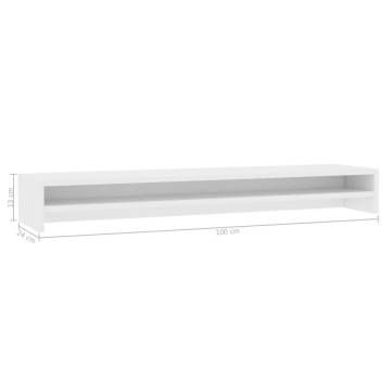 Monitor Stand White 100x24x13 cm | Ergonomic & Organized