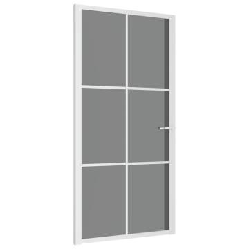 Interior Door 102.5x201.5 cm White ESG Glass & Aluminium