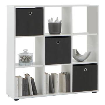 FMD Standing Shelf with 9 Compartments - White Storage Solution