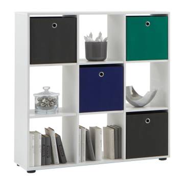 FMD Standing Shelf with 9 Compartments - White Storage Solution