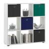 FMD Standing Shelf with 9 Compartments - White Storage Solution