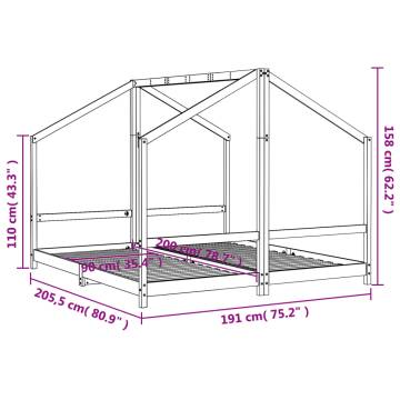 Kids Bed Frame 90x200 cm | Solid Pine Wood | Durable Design