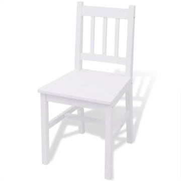 Seven Piece White Pinewood Dining Set - Timeless Design