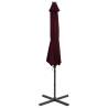 Cantilever Umbrella with LED Lights - Bordeaux Red 300cm