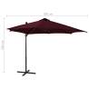 Cantilever Umbrella with LED Lights - Bordeaux Red 300cm