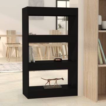 Stylish Black Book Cabinet & Room Divider - 60x30x103 cm