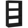 Stylish Black Book Cabinet & Room Divider - 60x30x103 cm