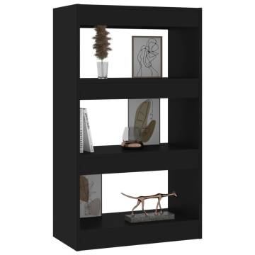 Stylish Black Book Cabinet & Room Divider - 60x30x103 cm