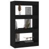 Stylish Black Book Cabinet & Room Divider - 60x30x103 cm