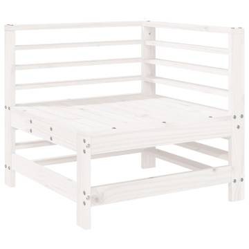 3 Piece Garden Lounge Set - White Solid Wood Pine | Hipomarket