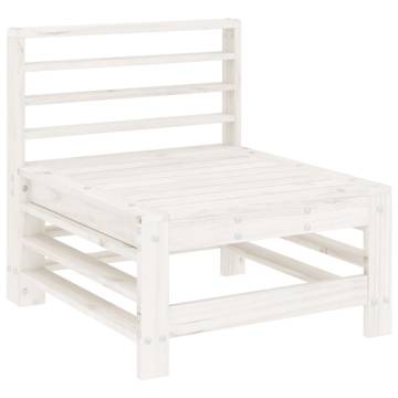 3 Piece Garden Lounge Set - White Solid Wood Pine | Hipomarket