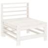 3 Piece Garden Lounge Set - White Solid Wood Pine | Hipomarket