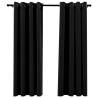 Linen-Look Blackout Curtains 2 pcs Anthracite 140x175cm