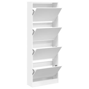 Shoe Cabinet White 60x21x163.5 cm - Stylish Storage Solution